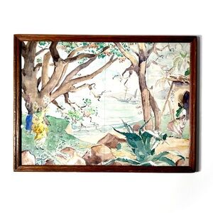 Vintage French Nature Watercolor Art